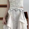 Verano Nuevo Cinturón para Mujer Moda Estilo Retro Simple Hebilla con Textura de Corazón Cadena Decorativa Cadena de Cintura Accesorios de Moda para Mujer