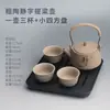 Bandeja de té de melamina imitación piedra negro oro al por mayor, Mesa de té color palo de rosa, Bandeja simple estilo chino para uso doméstico, Bandeja de té seca con almacenamiento de agua y drenaje
