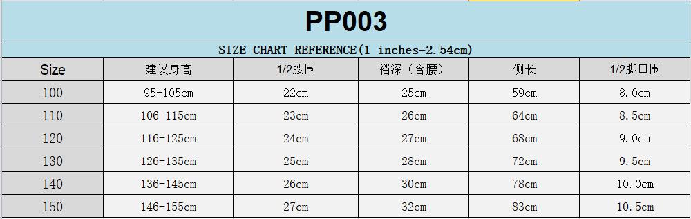 PP003-尺寸表