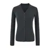 Suéter de punto liso con cuello polo para mujer, nueva colección otoño 2026, cárdigan cálido y estilizado de manga larga