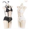 Ropa interior sexy de encaje conejito gato chica uniforme sexy tentación traje de pasión caliente de tres puntos