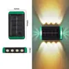 Luz lavaluces de pared exterior para villa, luz solar decorativa para jardín y patio, farola solar integrada de pared con batería de larga duración