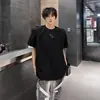 Camiseta de Manga Corta con Empalme Desestructurado Diseño de Verano para Hombre Nicho Cleanfit Manga Media Holgada Ropa Interior