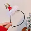 Faixa de Cabeça com Galhos de Natal, Grampo de Cabelo Bola de Pelo da Floresta, Faixa de Cabeça Fofa para Meninas Crianças, Decorações de Natal