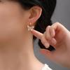 Brincos Sense com design de borboleta e zircônia em esmalte francês, fivela de orelha estilo retrô de Hong Kong, brincos elegantes banhados a ouro Advanced Sense