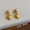 Aretes de Corazón Chapados en Oro Real de 18K con Circonitas Micro-Pavimentadas para Mujer, Joyería de Oreja Versátil y Exquisita de Estrella de Moda y Gama Alta