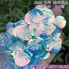 Escamas de Peixe Iridescentes Grande Leque em Forma de Concha Pequena Lantejoulas DIY Miçangas Artesanais Miçangas de Sereia Acessórios de Decoração Lantejoulas com Glitter Costuradas à Mão