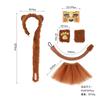 Disfraz de animal de Halloween con diadema de pelo de león de peluche, guantes y cola, accesorios de actuación para niños pequeños