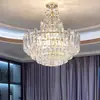 Araña de cristal electrochapado para sala de estar, lujo ligero francés, elegante y de alta gama, estilo europeo, villa, vestíbulo, edificio dúplex, luz decorativa para comedor