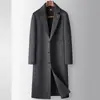 100% lana, abrigo hecho a mano para hombre, estilo traje otoño/invierno, hasta la rodilla, para hombres de mediana edad y jóvenes, estilo de negocios de alta gama