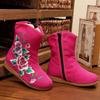 Botas infantis sem caixa de sapato mid-calf baby boots sapatos femininos sapatos bordados botas de pano primavera e outono botas simples