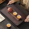 Bandeja de té para el hogar, pequeña bandeja de drenaje, almacenamiento y drenaje, bandeja de juego de té Kung Fu de doble propósito, mesa de preparación en seco simple de lujo con luz marina de bambú