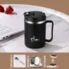 Copo de Água de Aço Inoxidável 304 com Tampa e Colher Caneca para Escritório Mulheres Chá Separador de Chá