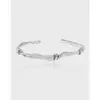 033 Diseño Original de Nicho Estilo Cool Ins Pulsera Abierta de Vid Rígida en Espiral de Plata de Ley S925 para Mujer