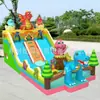 Piscina inflável quadrada infantil com escorregador combinado trampolim doméstico venda quente Castelo Travesso Médio em estoque Castelo do Tubarão