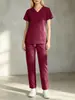 Trajes de Scrubs de Venta Caliente Transfronterizos de Aliexpress, Uniformes de Enfermera Holgados de Manga Corta, Uniformes de Doctor Separados, Uniformes Médicos para Hospital de Mascotas