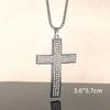 Collar de Cruz de Acero de Titanio Combinable para Todo Estilo Hip-Hop para Hombre, Marca de Moda Urbana, Personalidad Callejera, Colgante de Celebridad de Internet, Cadena de Lana Didi Bouncing, Accesorios