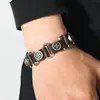 Pulseira de Couro Punk Retrô Europeia Cruz de Liga Pulseira Larga Tendência Moda Personalidade Masculina Joia de Mão Atacado