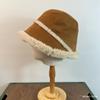 Sombrero de Pescador Cálido de Gamuza Minor/Vintage para Té Inglés, Piel Gruesa, Elegante, Combinable con Todo, Muestra Facial, Sombrero de Cuenca Pequeña para Mujeres