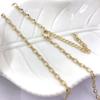 Collar de cadena fina de 8 palabras con protección de color oro real chapado en cobre recubierto de oro de 24 quilates, cadena de clavícula, cadena terminada, venta directa de fábrica al por mayor