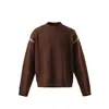 Nandchn Diseño Simple Marca de Moda Prendas de Punto para Hombres y Mujeres Tops de Pareja Cuello Redondo Cálido Tejido de Punto My07