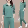 Traje Deportivo Casual para Madres de Mediana Edad y Mayores Conjunto de Dos Piezas de Ropa de Running Casual Holgada para Mujer Nueva de Primavera y Otoño