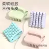 Escova de shampoo de silicone com cerdas macias para couro cabeludo, escova de limpeza de couro cabeludo doméstica, uso duplo para lavagem de cabelo úmido e seco