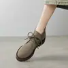 Botas de tornozelo com cadarço super confortáveis para mulheres 2026 Outono botas simples salto grosso sola grossa e botas de tornozelo estilo britânico retrô botas Martin