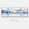 Mural Estilo Chinês Nova Pintura Decorativa Paisagem com Tinta Zen Chinesa Sala de Estar Sofá Parede de Fundo Triptíco Pintura Pendurada