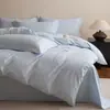 Conjunto Simples de Jacquard 100% Algodão Quatro Peças Capa de Edredom Lençol Toque de Luxo Bordado Dormir Nu Puro Algodão Amigo da Pele Capa de Edredom Roupa de Cama