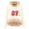 Sudadera con Capucha y Cordón de Manga Larga Holgada Casual de Gran Tamaño para Otoño e Invierno, Composito de Imitación de Algodón, Lana de Cordero, Hombro Caído
