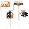 2026 Temporada de Graduación de Amazon Fiesta Ceremonia Repostería Pastel Decoración Banderín Pequeño de Papel con Purpurina Inserts