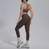 Sujetador Deportivo Sexy de Espalda Cruzada a Prueba de Impactos Conjunto de Ropa de Yoga de Cintura Alta Levanta Glúteos Secado Rápido Ajustado Ropa para Correr y Fitness