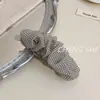 Estilo Suave Novo Presilha Banana Plissada de Gaze com Bolinhas e Vibração Retrô, Presilha Antiderrapante para Rabo de Cavalo Alto, Grampo de Cabelo Versátil para o Dia a Dia