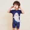 Traje de baño de una pieza para niños, nuevo traje de baño de tiburón para niños, gorra de protección solar, traje de surf para bebés de secado rápido