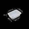Caja de almacenamiento rectangular sin tapa, caja de plástico para refrigerador, bandeja de comida para congelador de olla caliente picante, recipiente cuadrado blanco engrosado