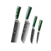 Conjunto de Facas de Cozinha Pequenas de Aço Inoxidável com Cabo de Resina Verde Transfronteiriço para Cortar Carne, Fatiar Frutas e Desossar, em Estoque