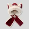 Bufanda Sombrero Relleno Todo en Uno Sombrero Lei Feng para Niñas Invierno Nuevo Lindo Orejas de Zorro Resistente al Frío del Noreste Gorro de Esquí