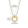Colar de Aço Inoxidável Amazon Leve Luxo Coração Pingente de Zircônia Colar Elegante Temperamento Personalidade Corrente para Clavícula em Forma de Coração Feminino