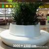 Taburete de fibra de vidrio, árbol, piscina, hormigón GRC, plaza, asiento de forma especial, paisaje de parque al aire libre, macizo de flores, piscina de flores