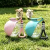 Suministros populares para mascotas transfronterizos: botella de agua de acero inoxidable para gatos y perros, retráctil para exteriores, plegable, dispensador de agua portátil de gran capacidad