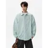 Camisa Masculina 2026 Primavera Cor Sólida Manga Longa Camisa Macaron Casal Masculina Tamanho Grande Moda Camisa para Homens