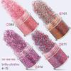 Roxo Rosa 12 Cor Misto Nail Art Conjunto de Lantejoulas Nail Art Joias Glitter Pó Fatia Gradiente Laser Pó