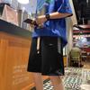 Calça xadrez xadrez masculina estilo coreano, calça casual reta e solta, design jovem de cinco pontas, perna larga