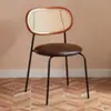 Cadeira de jantar em vime para casa, cadeira de jantar de luxo leve, cadeira de vime trançado com encosto retrô imitação de meados do século para casa de temporada, restaurante comercial