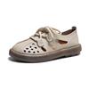 Sandalias Romanas Huecas con Cordones para Mujer Verano 2024 Zapatos Retro Transpirables Zapatos Deportivos y Casuales de Suela Gruesa para Mujer Zapatos Croc