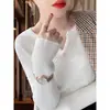 Top de punto negro para mujer 2025 Otoño e Invierno Diseño de nicho Ajuste ceñido Estilo occidental Cuello en V interior Prendas de punto