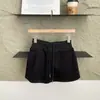 Primavera 2026 Nuevo Estilo Coreano Sencillo Casual Versátil para el Trabajo Falda con Cordón Cintura Alta Ajustada Falda Línea A para Mujer