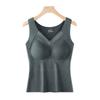 Roupa íntima térmica de veludo de grafeno outono e inverno, sutiã feminino sem desgaste, base de copo fixo, lixamento de dupla face, colete térmico para mulheres