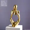 Arte Abstracto Figura Sentada Lujo Ligero Adorno Pequeño para Sala de Estar Entrada de Casa Exhibición Decoración de Gabinete de Vino